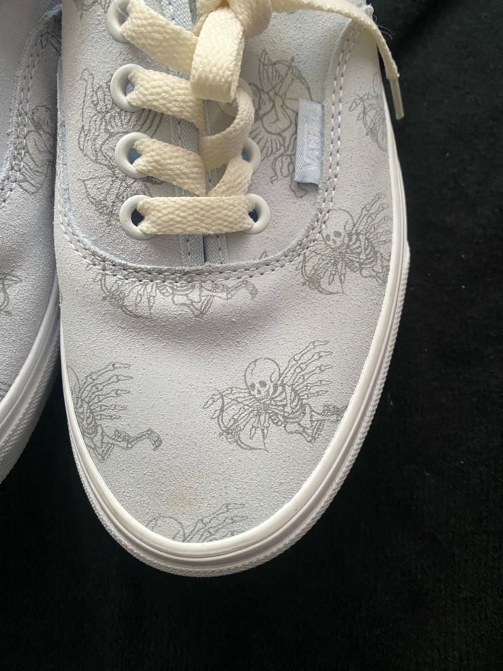 Vans Light Blue Canvas Low-Top Sneakers with Cream Laces - Picture 4 of 12